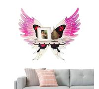Butterfly Wing Corner Shelf, Angel Wing Floating Display Stand, Boho Storage Rack, Decorative Decor for Living Room, Bedroom, Unique Shelving for Home Interiors, 13.2x3.94x12.79in