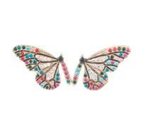 Butterfly Wing Stud Earrings,Crystal Vintage Split Studs for Women Daily Party