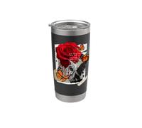 Butterfly Wings Melting Red Rose Tee, Poetic Wings, Donna Bicchiere termico in acciaio inox doppia parete