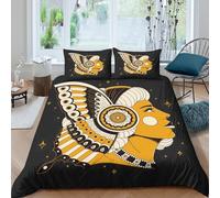 Butterfly womanSet Di Copripiumino microfibra 3 Pezzi stampa di 3D cerniera nascosta Art deco illustration copripiumino con federe traspirante ultra morbido for coppie Super king（260x220cm）