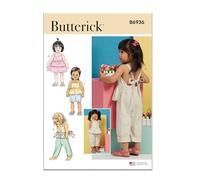 Butterick B6936A - Kit di cartamodello per tute e vestiti per bambini, codice design B6936, taglie 1/2-1-2-3-4