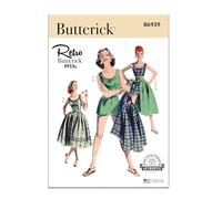 BUTTERICK B6939A5 - Tutina da donna, blusa, pantaloncini e gonna, formato A5 (38-42-46)
