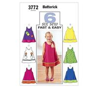 Butterick, Cartamodelli per Vestito Bambina, 6 Varianti, Istruzioni in Inglese