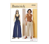 BUTTERICK Cartamodello B7024K5 per pantaloni da donna in due lunghezze e cintura K5 (8-10-12-14-16)