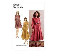 Butterick Paper Pattern-B6702E5-MISSES-DRESS, bianco, E5 (14-16-18-20-22)