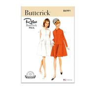 BUTTERICK Paper Pattern B6991Y5 - Cartamodello per abito da donna con varianti di maniche Y5 (18-20-22-24-26)