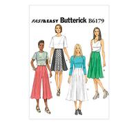 Butterick Patterns 6179 - Cartamodello per Gonna e pantagonna, Taglie: A5 6-8 - 10-12 - 14 (38-46)