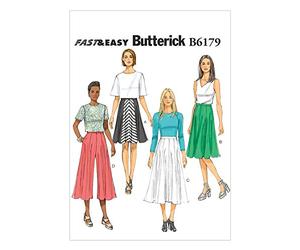 Butterick Patterns 6179 - Cartamodello per Gonna e pantagonna, Taglie: A5 6-8 - 10-12 - 14 (38-46)