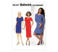 Butterick Patterns 6207 ZZ Taglie Grande 16 - 18/X-Large 20 - 22/2 x -Large 24 - 26 Misses Top/Vestito e Gonna
