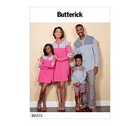 Butterick Patterns 6531 OS Misses/Uomo/Bambino, Ragazzo/Ragazza Top/Tunica/Pantaloncini e Pantaloni, da Cucire, Tessuto, Multicolore, 17 x 0.5 x 22 cm