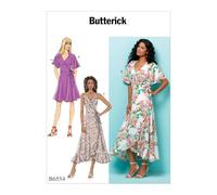 Butterick Patterns 6554 A5 Taglie 6-14 Misses Wrap Vestiti Multicolore
