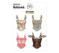 Butterick Modello 5935, Corsetto da Donna, Taglie, Cotone, Bianco, AX5 (4-6-8-10-12)