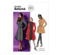 Butterick Patterns B5966 B5 - Cartamodello per Cappotto con Cintura, Modello da Donna, Colore Bianco