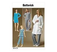 Butterick Patterns B6428ZZ0 Butterick Pattern 6428 ZZ, Vestaglia da Donna, Top, Abito e Pantaloni, Taglie LRG-XXL, Tessuto, Multicolore, 17.00 x 0.5 x 22.00 cm