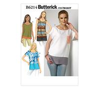 Butterick Patterns Butterick Pattern 6214-Cartamodello per Top da Donna, Taglie (4-6) (8-10) (12-14), Y (XSm-Sml-Med)