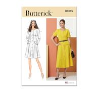 BUTTERICK Sewing Pattern B7005E5 - Cartamodello per abito da donna, con bottoni sul davanti, con varianti sulle maniche, E5 (14-16-18-20-22)