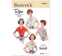 Butterick Sewing Pattern B7071C6 - Cartamodello per camicetta da donna con quattro scollature, taglie dalla 40 alla 46