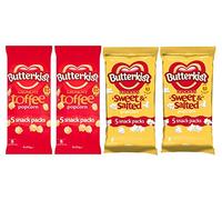 Butterkist Popcorn Snack Pack Set - 2 (5 x 20 g) x croccanti sacchetti popcorn Toffee e 2 (5 x 12 g) x deliziosi popcorn dolce e salato. 20 sacchetti di popcorn