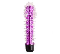 Butterme Crystal - Pene in silicone con filo spinato, multispeed Jelly Dong 2 in 1, con perle Vibe Av Stick.