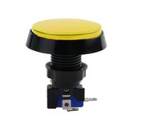 Button 5 Colors LED Light Lamp 60MM Big Round Video Game Player Push Button Switch(Yellow)