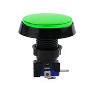 Button 5 Colors LED Light Lamp 60MM Big Round Video Game Player Push Switch(Green) Switches