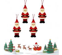 Button Christmas Tree Ornament Kits - DIY Button Snowman Ornament Kit, Creative Christmas Buttons Decoration Making Kit, Xmas Countdown with Hand-Assembled Santa for Festive Fun (4*Santa Claus)