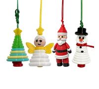 Button Christmas Tree Ornaments - Santa Claus Angel Snowman Decorations | Kids Pendant Charm DIY Decoration Making Set for Adults Holiday Crafting Rearview Mirror Window Car Home Tree Party Favors