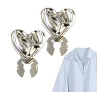 Button Covers - 2 pezzi cuore Shaped Decorative Brooch, Button Covers For Jeans, For Sewing Shirt Making camicetta Dress Coat Jeans Party Daily Wear