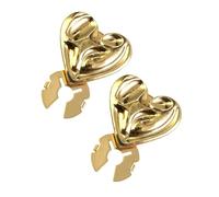 Button Covers - 2 Piece Heart Shaped Decorative Brooch, Durable Alloy Material, Easy Clip On Fastener Replacement Accessory, Button Covers for Jeans Shirt Blouse Dress Coat | Sewing Party Daily Wear