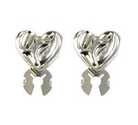 Button Covers for Jeans - 2 Piece Heart Shape Decorative Brooch, Premium Alloy Build, Clip On Fastener No Sew Button Replacement Accessory, Stylish Clothing Decor for Shirt Blouse Dress Coat | Party D