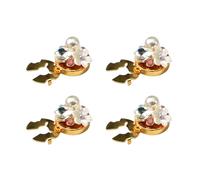 Button Covers for Women Blouses | 4 Pieces Pearl Flower Shirt Decoration - Suit Decor Cufflinks | for Women Girls Ladies Wives Sewers Tailors Artists Wedding Holiday Coats Skirts Suits Party