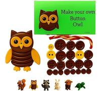 Button Highland Cow Craft Kit,Highlands Cows Buttons Crafts Kit,Funny Animals Three-Dimensional Christmas Ornament Kits,for Holiday Stocking Filler Gift,Home Window,Xmas Tree Decor (Owl)