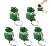 Button Keychain,Rechargeable Fidget Clicker with Real Sound and LED Light,Keyboard Clicker,Gifts for Adults