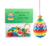 Button Ornament Kits - Easter Bunny Craft Set for Creative Decor | Handmade Art Activity with Assorted Buttons and Accessories, DIY Hanging Decoration for Living Room Bedroom Wall Door Classroom