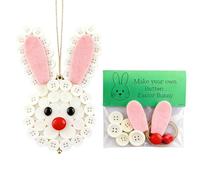 Button Ornament Kits - Easter Bunny Craft Set for Creative Decor | Handmade Art Activity with Assorted Buttons and Accessories, DIY Hanging Decoration for Living Room Bedroom Wall Door Classroom