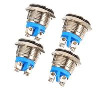 Button Replacement - 4-Piece Metal Button, Kit For Home, Garage, Wall | Waterproof IP65, Screw-Mount Design, Nickel-Plated Brass & Stainless Steel, Long-Life Mechanical, House Upgrade