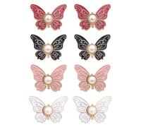 Buttons Pin, 8X Butterfly-Shaped Jeans Buckles, Adjustable Reusable Clothing Fitting Tools No Sewing Decoration Pants Clips for Coat, Jacket, Blouse, Dress