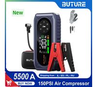 BUTURE 5500A Avviatore di emergenza per auto Accumulatori e caricabatterie di riserva Portatile 150PSI Pompa di aria Batteria per auto Booster di emergenza Dispositivo di avviamento per auto