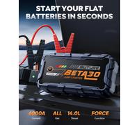BUTURE 6000A Avviatore d'Emergenza per Auto, Power Bank 18W, Batteria Portatile 26800 mAh, Booster di Emergenza per Auto BETA30