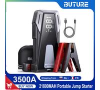 BUTURE Car Jump Starter 2500A caricabatteria automobilistico Car Starter Power Bank portatile ampio Display potente Car Booster