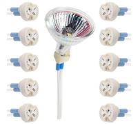 Butyeak MR16 MR11 Portalampada, 10 Pezzi, Base Ceramica, Bi-Pin, Bianco, 250V, 100W