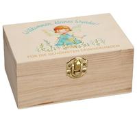 Butzon & Bercker Erinnerungskiste Willkommen kleines Wunder - naturbelassene Holzbox 23 x 16 x 11 cm zur Aufbewahrung von Baby-Erinnerungen, liebevolles Geschenk zur Geburt