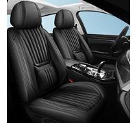 Buuoo Coprisedili per auto universali per VW Touareg I (tipo 7L) 2002 2003 2004 2005 2006 2007 2008 2009 2010 Set completo di protezione in pelle nappa cuscino copre