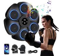buusace 2025 9 Velocità Intelligente Macchina Di Boxe Musica Bluetooth, Music Boxing Machine, Boxing Training A Parete per Allenamento, per Bambini Adulti (A-Nero (con Guanti))
