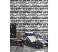 BUVU Carta da parati 53 x 1000 cm in pietra grigia naturale, bella carta da parati in vinile con muro di pietra, design loft moderno, effetto 3D, per soggiorno, camera da letto o cucina