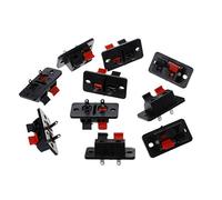 Buwei 10 PCS 2 Positions Push in Jack Spring Load Audio Speaker Terminals Connector
