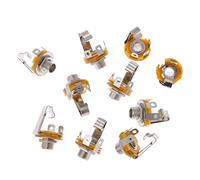 Buwei 10 Pz 1/4 Pollice 6.35mm Presa Stereo Jack Connettore Femmina Montaggio Pannello Saldatura