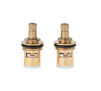 Buwei 2 Pezzi Rubinetto di Ricambio in Ottone 1/4 di Giro Cartuccia a Dischi ceramici G1 / 2 "valvola di Rubinetto a Freddo Caldo