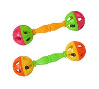 Buwei 2 pz Uccello Pappagallo Giocattolo Sonaglio Uccelli Divertente Esercizio Plastica Doppia Testa Campana Giocattoli Pet
