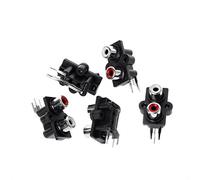 Buwei 5 PCS PCB Mount 2 Posizioni Stereo Audio Video Jack Connettore RCA Femmina